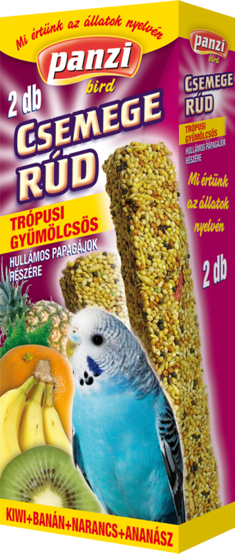 Panzi Csemege rúd hullámos papagájoknak trópusi gyümölcsös 2 db-os