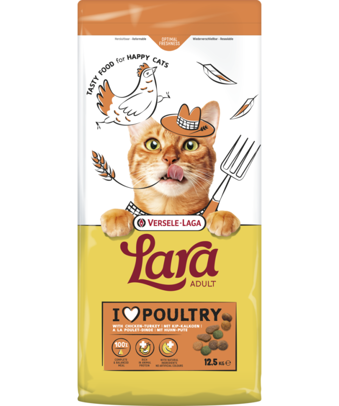 Versele-Laga Lara Adult with Turkey-Chicken felnőtt macska száraz eledel pulykás-csirkés 12,5 kg-os