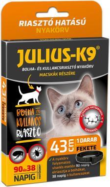 Julius-K9 Bolha és kullancs riasztó nyakörv macskáknak fekete 43 cm-es