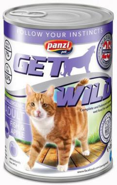Panzi GetWild Adult-felnőtt konzerv macskaeledel Hal&Alma 415 g-os