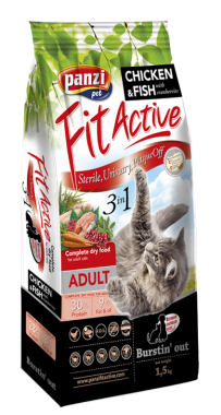 Panzi FitActive 3in1 Adult-felnőtt Chicken&Fish (csirke-hal) macseledel 1,5 kg-os