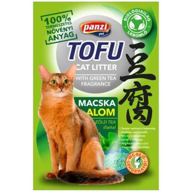 Panzi Tofu Cat Litter zöld tea illatú macskaalom 2,5 kg-os