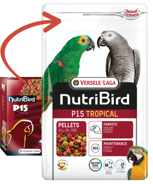 Versele-Laga NutriBird P15 Tropical trópusi gyümölcsös pellet eledel óriás papagájoknak 1 kg-os