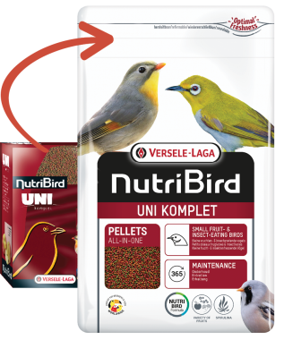 Versele-Laga NutriBird Uni Komplet pellet eledel kistestű gyümölcs és rovarevő madaraknak 1 kg-os