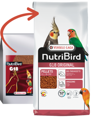 Versele-Laga NutriBird G18 Original almás pellet eledel tenyész közepes pagájoknak 10 kg-os