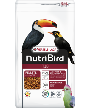 Versele-Laga NutriBird T16 pellet eledel nagy testű gyümölcsevő és rovarevő madarknak 10 kg-os