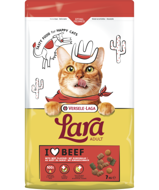 Versele-Laga Lara Adult with Beef flavour felnőtt macska száraz eledel marhás 7 kg-os