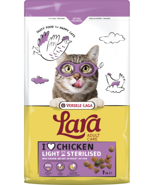 Versele-Laga Lara Adult Sterilized with Chicken felnőtt ivartalanított macskaeledel csirkés 7 kg-os
