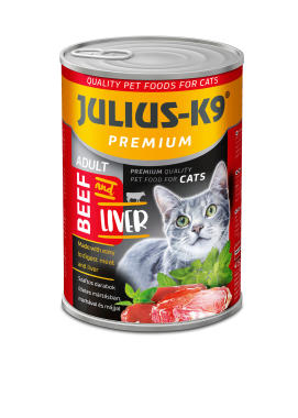Julius-K9 Adult Beef & Liver felnőtt konzerv macskaaeledel marhával és májjal 415 g-os