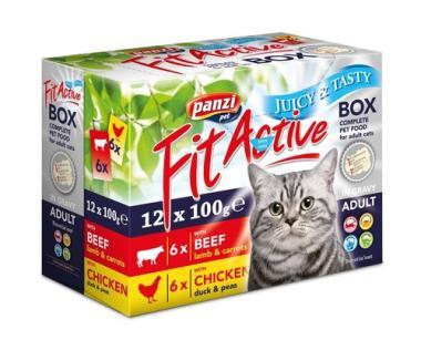 Panzi FitActive Box Cat menü alutasakos macskaeledel 12x100 g-os