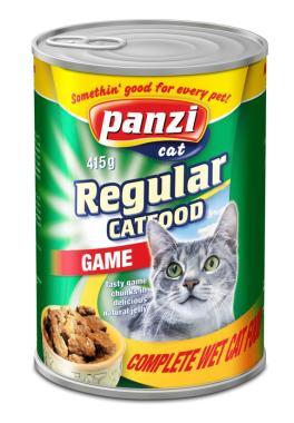 Panzi Regular CatFood Game vadhúsos konzerv macskaeledel 415 g-os