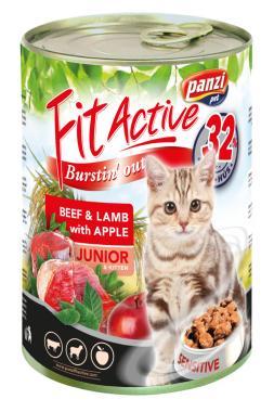 Panzi FitActive Junior-kölyök Beef&Lamb with Apple (marha&bárány almával) macskaeledel 415 g-os