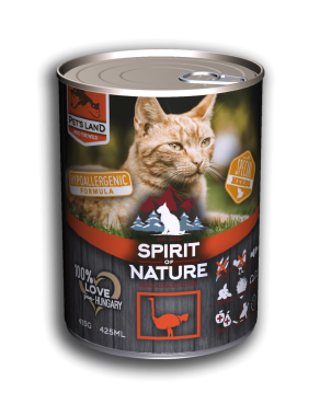 Spirit of Nature Hypoallergenic konzerv macskaeledel struccal 415 g-os