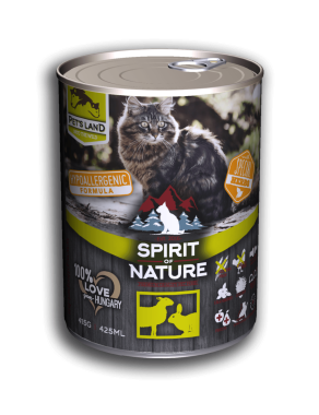 Spirit of Nature Hypoallergenic konzerv macskaeledel báránnyal & nyúllal 415 g-os