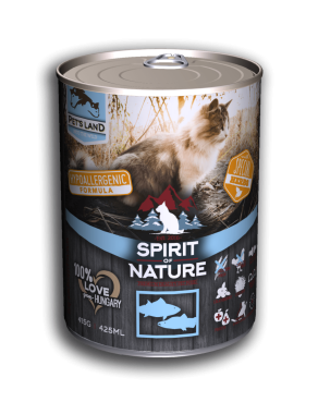 Spirit of Nature Hypoallergenic konzerv macskaeledel tonhallal & lazaccal 415 g-os